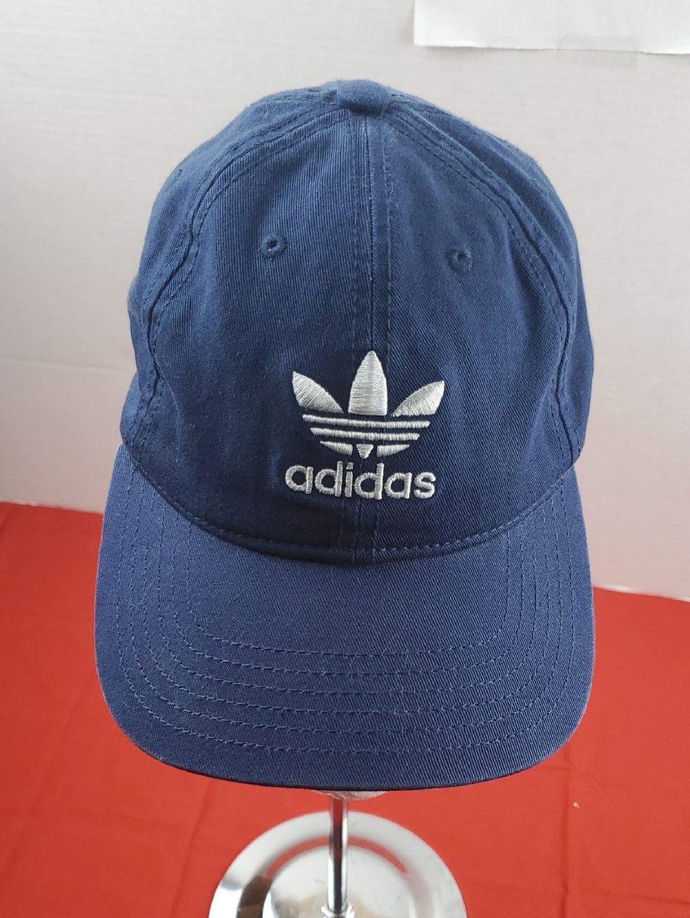 adidas Navy Blue Trefoil Cap with White Logo (Free Size)